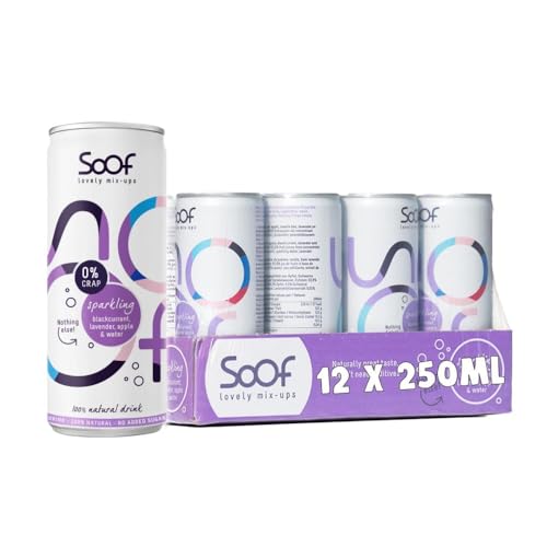 Soof Erfrischungsgetränk aus Heidelbeere, Lavendel, Schwarze Johannisbeere & Apfel - Getränk ohne Zusatzstoffe - Getränkekonzentrat gemischt mit Sprudelwasser - 100% natürlich, 0% Müll - 12 x 250 ml Soof Erfrischungsgetränk aus Heidelbeere, Lavendel, Schwarze Johannisbeere & Apfel - Getränk ohne Zusatzstoffe - Getränkekonzentrat gemischt mit Sprudelwasser - 100% natürlich, 0% Müll - 12 x 250 ml von Soof