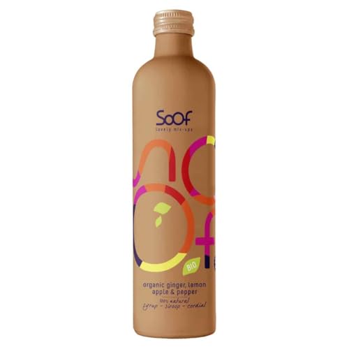 Soof Sirup - Ingwer, Pfeffer, Zitrone & Apfelsirup - natürlicher Getränkesirup - Getränkekonzentrat ohne Zusatzstoffe 100% natürlich, 0% Müll - bis zu 20-38 Portionen gemischt mit Wasser - 340ml Soof Sirup - Ingwer, Pfeffer, Zitrone & Apfelsirup - natürlicher Getränkesirup - Getränkekonzentrat ohne Zusatzstoffe 100% natürlich, 0% Müll - bis zu 20-38 Portionen gemischt mit Wasser - 340ml von Soof
