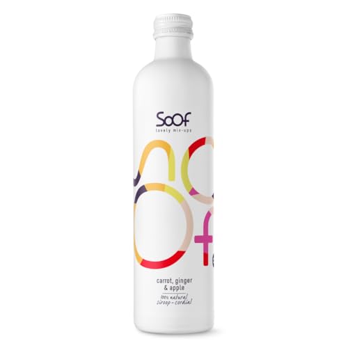 Soof Sirup - Karotte, Ingwer und Apfel - natürlicher Getränkesirup - Getränkekonzentrat ohne Zusatzstoffe - Sirup 100% natürlich, 0% Müll - bis zu 20-38 Portionen gemischt mit Wasser - 340ml Soof Sirup - Karotte, Ingwer und Apfel - natürlicher Getränkesirup - Getränkekonzentrat ohne Zusatzstoffe - Sirup 100% natürlich, 0% Müll - bis zu 20-38 Portionen gemischt mit Wasser - 340ml von Soof