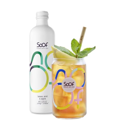 Soof Sirup - Zitrone, Minze & Apfel - natürlicher Getränkesirup - Getränkekonzentrat ohne Zusatzstoffe - Sirup 100% natürlich, 0% Müll - bis zu 20-38 Portionen gemischt mit Wasser - 340ml Soof Sirup - Zitrone, Minze & Apfel - natürlicher Getränkesirup - Getränkekonzentrat ohne Zusatzstoffe - Sirup 100% natürlich, 0% Müll - bis zu 20-38 Portionen gemischt mit Wasser - 340ml von Soof