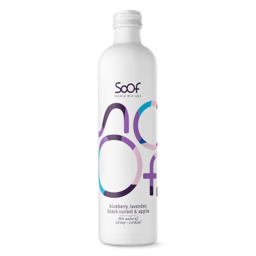 Soof Sirup - Heidelbeere, Lavendel, Schwarze Johannisbeere & Apfel - natürlicher Getränkesirup - Getränkekonzentrat 100% natürlich, 0% Müll - bis zu 20-38 Portionen gemischt mit Wasser - 340ml Soof Sirup - Heidelbeere, Lavendel, Schwarze Johannisbeere & Apfel - natürlicher Getränkesirup - Getränkekonzentrat 100% natürlich, 0% Müll - bis zu 20-38 Portionen gemischt mit Wasser - 340ml von Soof