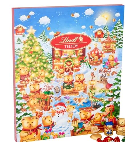 Lindt Gold Teddy Adventskalender, 172 g, mit Dankesaufkleber, Weihnachtskalender 2022 von Soolar