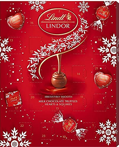 Lindt Lindor Adventskalender Milchschokoladen-Trüffel, 300 g, mit Weihnachtsgrußkarte, Familienspaß, Weihnachten 2021 von Soolar