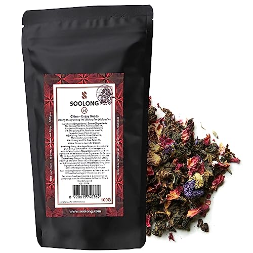Soolong Nr. 14 Premium Tee aus China - Oolong mit Rosenblüten und Lavendel - Sanft und beruhigend - Nachhaltiger loser Tee - Nachfüllpackung 100g - Genießen Sie den Geschmack Chinas mit Soolong von Soolong