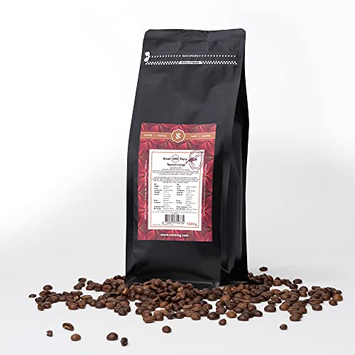 Soolong Enjoy Brazil No4000 Kaffeebohnen Topacio Lungo - Kaffeespezialität Arabica mittlere Röstung, leichter Körper mit zartem, mild-süßem Geschmack. - Beutel 1kg von Soolong