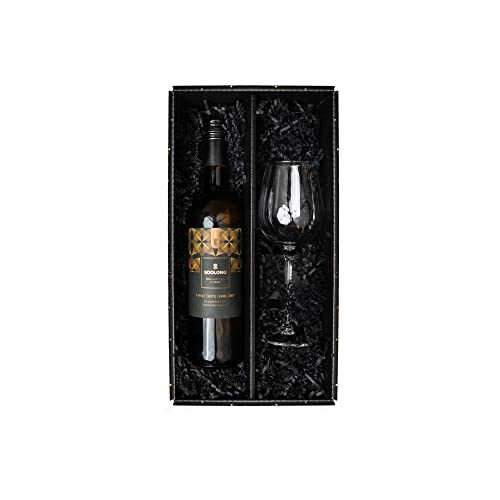 Soolong Alkoholfreies Geschenkbox - Unser beliebter 0,0% Tee-Wein als Geschenk - Weißwein mit Tee infundiert - T-Vino Geschmack Earl Grey - 0,0% VOL - Weinglas von Soolong