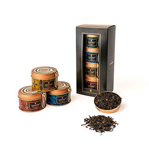 Soolong Malawi Nr20 Lux Geschenkset mit vier exklusiven Tees Malawi- Detox Kräutertee, grünem und Oolong Tee - Lose Tees - Muttertagsgeschenk - Sortiment 4 Stücke von Soolong