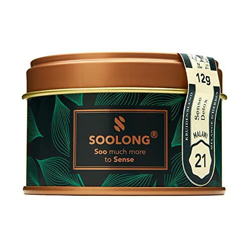 Soolong Nr. 21 Premium Detox Tee aus Malawi - Frisch und würzig mit Minze, Zitronengras und Kräutern - Nachhaltiger loser Tee - Dose 12g - Sense Malawi von Soolong