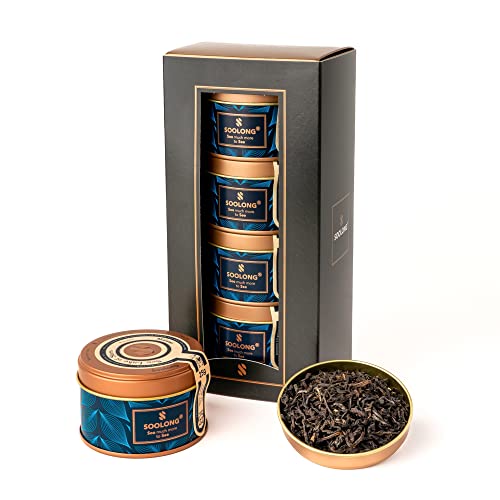 Soolong See World No2 Pure lose Tees - Oolongs aus Malawin und China - Rooibos Vanille - Japanischer Fukamuchicha - Ideal als Firmengeschenk, Verkostung oder zu Weihnachten - Sortiment von 4 Stück. von Soolong