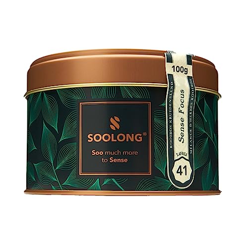 Soolong Nr. 41 Premium Rooibostee aus Südafrika - Weich und würzig mit Fenchel, Ginkgo und Basilikum - Nachhaltiger loser Tee - Dose 100g - Sense Südafrika von Soolong
