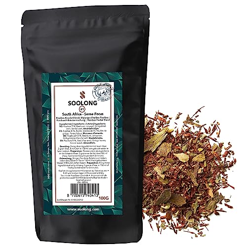 Soolong Nr. 41 Premium Rooibostee aus Südafrika - Weich und würzig mit Fenchel, Ginkgo und Basilikum - Nachhaltiger loser Tee - Nachfüllpackung 100g - Sense Südafrika von Soolong