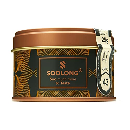 Soolong Nr. 43 Premium Honeybush (Rooibos) Tee aus Südafrika - Sanft süß und leicht frisch - Mit Honeybush, Guave und Zitronenverbene - Nachhaltiger loser Tee - Dose 25g - Den Geschmacks Südafrikas von Soolong