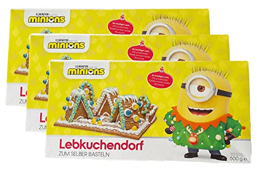 Minion Lebkuchenhaus ( 3er Pack ) Lebkuchen Bastelset mit Figuren von Sopana