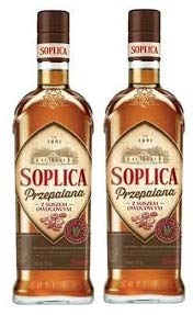 2 Flaschen Soplica Bittersüß Frucht/Przepalana z Suszem Owocowym Likör aus Polen a 0,5L 30% Vol. (2 x 0.5L) von Soplica