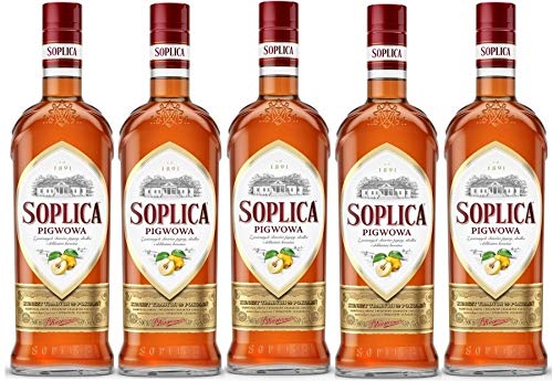 5 Flaschen Soplica Quitte/Pigwowa Likör aus Polen a 0,5L 30% Vol. (5 x 0.5L) von Soplica