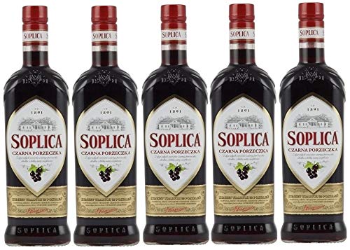 5 Flaschen Soplica Schwarze Johannisbeere Likör aus Polen a 0,5L 30% Vol. (5 x 0.5L) von Soplica