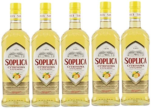 5 Flaschen Soplica Zitrone mit Honig Likör aus Polen a 0,5L 30% Vol. (5 x 0.5L) von Soplica