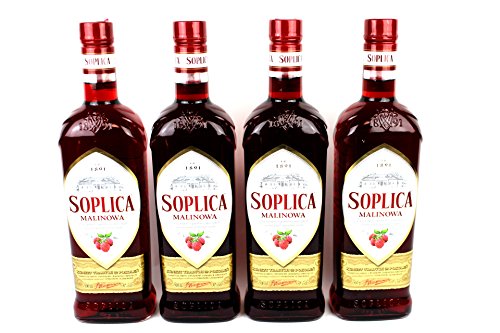 Soplica Malinowa (Himbeere) Likör aus Polen (4 x 0.5 l) 30% von Soplica