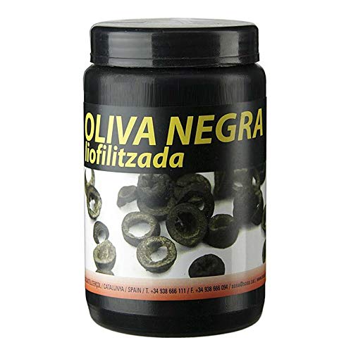 Gefriergetrocknete Oliven, schwarz, in Scheiben geschnitten, 75g von Sosa Ingredients S.L.