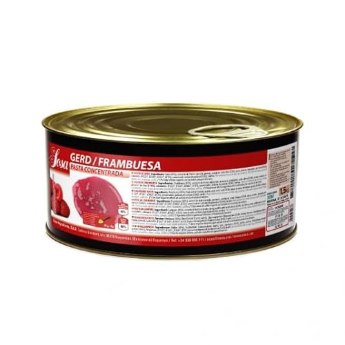 SOSA Konzentrierte Himbeerpaste, 1,5 kg, ideal für Gebäck, Saucen und Eiscreme, professionelle Verwendung von Sosa