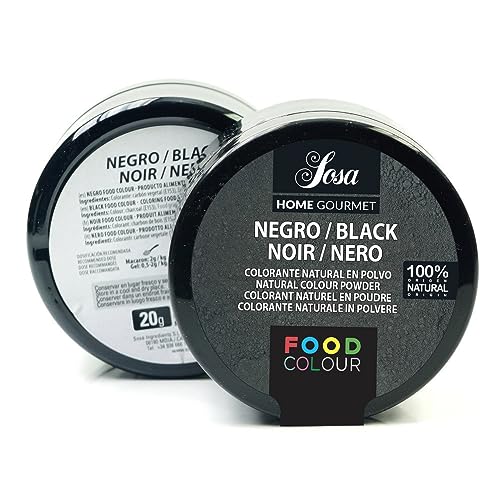 Sosa - Home Gourmet - Lebensmittelfarbe schwarz - Natürliches Färbepulver - Ideal zum Backen - (20g), von Sosa