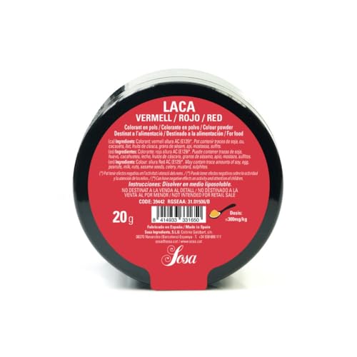 Sosa Lebensmittelfarbe Rot, Puder, fettlöslich, 20 g von Sosa