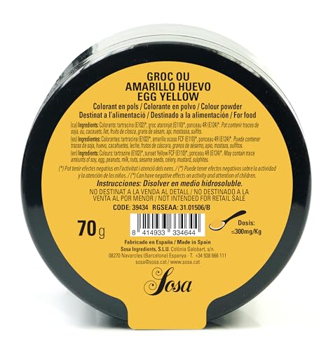 Sosa - Pulver-Farbstoff - Ei gelb - Ideal zum Backen - 50 Gramm von Sosa