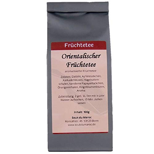 Früchtetee Tee orientalisch mit Datteln und Papaya ✔ Früchte Tee Tea Chay lose ✔ Teemischung ✔ ohne Zusatzstoffe & Konservierungsstoffe, 1000g von Souk du Maroc
