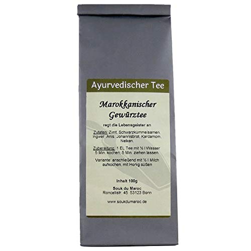 Gewürztee ayurvedische Vata Mischung aus Marokko ✔ Gewürze Tea Chay Chai lose ✔ Teemischung ✔ ohne Zusatzstoffe, Aromastoffe & Konservierungsstoffe, 1000g von Souk du Maroc