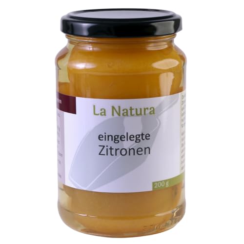 Marokkanische eingelegte Salzzitronen 200g | Original aus Marokko | Perfekt für die Nordafrikanische Küche & Feinschmecker Tajine | Salzzitronen im Glas | von La Natura von Souk du Maroc