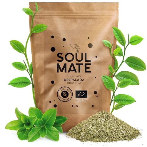 Soul Mate Orgánica Despalada 1 kg | Bio-Mate Tee aus Brasilien 1000 g | Subtiler Pflanzengeschmack | Hohe Dosis des natürlichen Koffeins | Speziell ausgewählt von Soul Mate