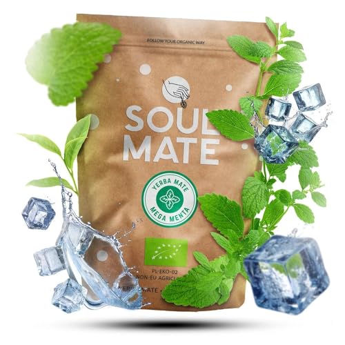 Soul Mate Orgánica Mega Menta 500g - Bio-Yerba Mate, Geschmack von Minze & Menthol, Natürlicher Energiespender von Soul Mate