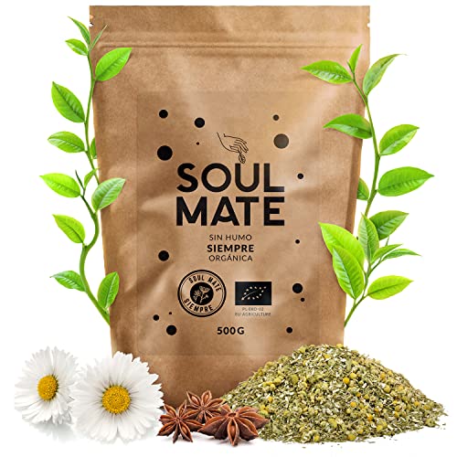 Soul Mate Orgánica Siempre 1 kg | Bio-Mate Tee aus Brasilien 1000 g | Kräuter-Mate Tee BIO | Mit Kamille, Anis und Dill | Ätherisch-würziges Aroma| Mit Bio-Zertifikat | Mit Luft getrocknet von Soul Mate