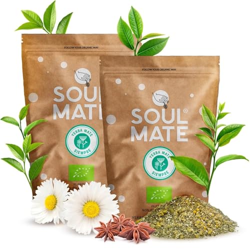 Soul Mate Orgánica Siempre 1 kg | Bio-Mate Tee aus Brasilien 1000 g | Kräuter-Mate Tee BIO | Mit Kamille, Anis und Dill | Ätherisch-würziges Aroma| Mit Bio-Zertifikat | Mit Luft getrocknet von Soul Mate