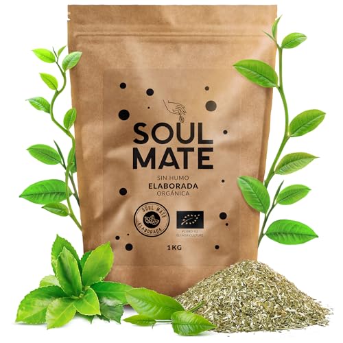 Soul Mate Orgánica Sin Humo 1 kg | Bio-Mate Tee aus Brasilien 1000 g | Milder Pflanzengeschmack| Kraft des natürlichen Koffeins| Speziell ausgewählt | Mit Bio-Zertifikat von Soul Mate