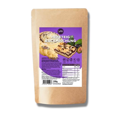 Hefeteig Backmischung mit -90% weniger Kohlenhydraten I LowCarb-Ernährung, Keto, Glutenfrei von Soulfood LowCarberia