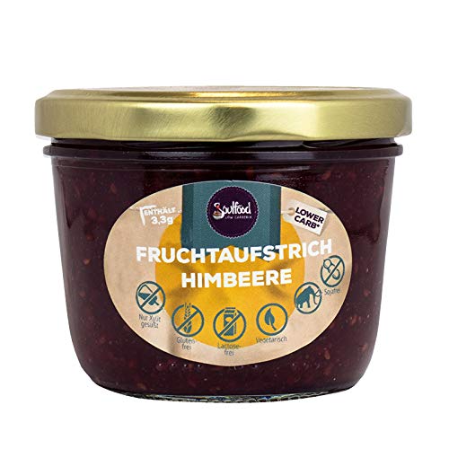 Soulfood Lowcarberia Himbeer Fruchtaufstrich homemade, 1er Pack (1 x 220 g) von Soulfood Lowcarberia