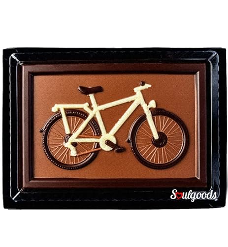 SOULGOODS | Fahrrad aus Schokolade | Schokoladen Form Fahrrad Schoko für Männer Frauen | essbares Geschenk | Geschenk für Tennisspieler | Edelvollmilch | Geburtstag Weihnachten Geschenkverpackung von Soulgoods