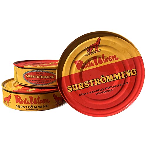 Surströmming HERING Röda Ulven 300g Dose - fermentierter Fisch - DAS ORIGINAL - MADE IN SWEDEN - Schwedische Spezialität - Stinkefisch Gammelfisch von Soulgoods