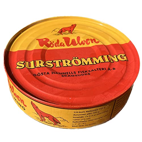 Surströmming Original HERING - Fisch aus Dose - Röda Ulven 300g Dose - Schwedische Spezialität - Made in Sweden - DAS ORIGINAL - 1 Dose von Röda Ulven