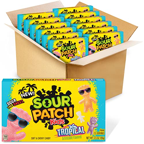 SOUR PATCH KIDS Tropical Soft & Chewy Candy, Valentines Candy, 340 - 100 ml Boxen von Sour Patch Kids