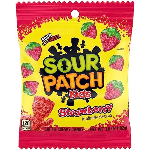 Sour Patch Kids | Strawberry 102g, Fruchtgummi, amerikanische Süßigkeiten, USA von Sour Patch Kids