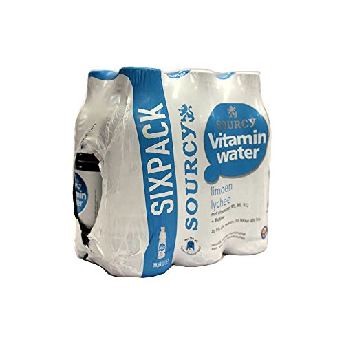 Sourcy Vitamin Wasser Limone & Lychee 6 x 0,5l PET-Flasche (mit Vitamin B5, B6, B12 & Biotine) von Sourcy