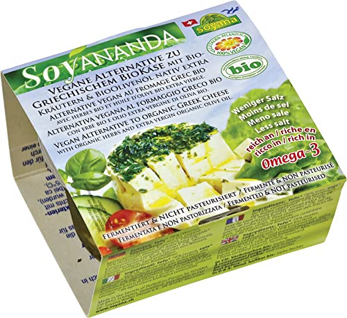 Soyananda veganer Griechischer Käse mit BioKräutern & BioOlivenöl (6 x 200 gr) von Soyana