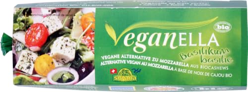 Soyana Veganella Basilikum - pflanzliche Alternative zu Mozzarella (6 x 200 gr) von Soyana