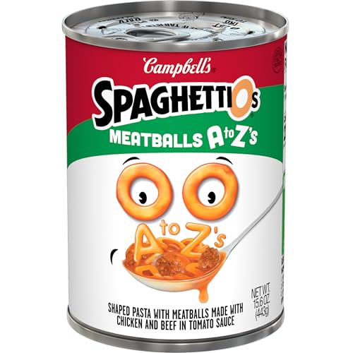 SpaghettiOs A to Z's Canned Pasta with Meatballs, Healthy Snack for Kids and Adults, 15.6 OZ Can von Spaghettios