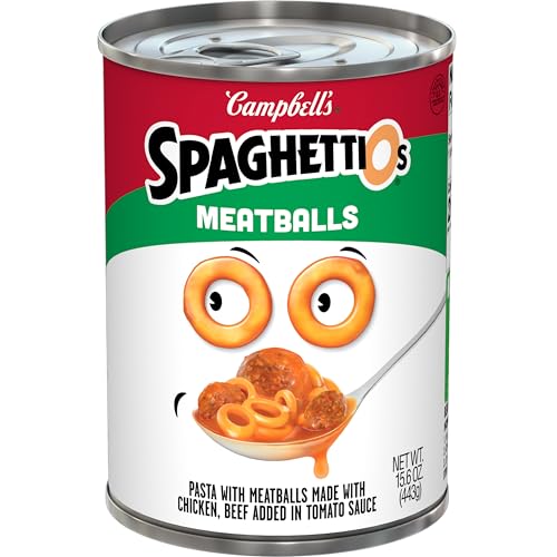 SpaghettiOs Canned Pasta with Meatballs, Healthy Snack for Kids and Adults, 15.6 OZ Can von Spaghettios