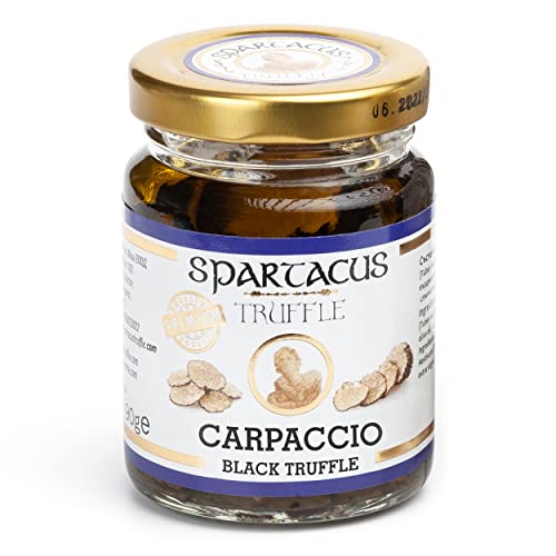 Spartacus Carpaccio Schwarze Trüffel | Gönnen Sie sich kulinarische Exzellenz | Erlesene schwarze Trüffel für Feinschmecker (90g) (1er Pack) von Spartacus Truffle