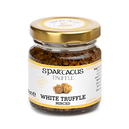 Spartacus weißer Gehackter Trüffel | Gönnen Sie sich kulinarische Exzellenz | Erlesene schwarze Trüffel für Feinschmecker (40g) von Spartacus Truffle