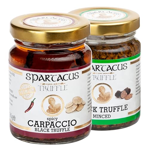 Spartacus Bundle-Set mit würzigem Carpaccio und schwarzen gehackten Trüffel |Italienische spezialitäten | Gönnen Sie sich kulinarische Exzellenz von Spartacus Truffle